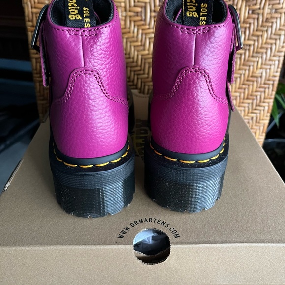 Dr. Martens Pink Devon Heart Platform Boots - Picture 8 of 9